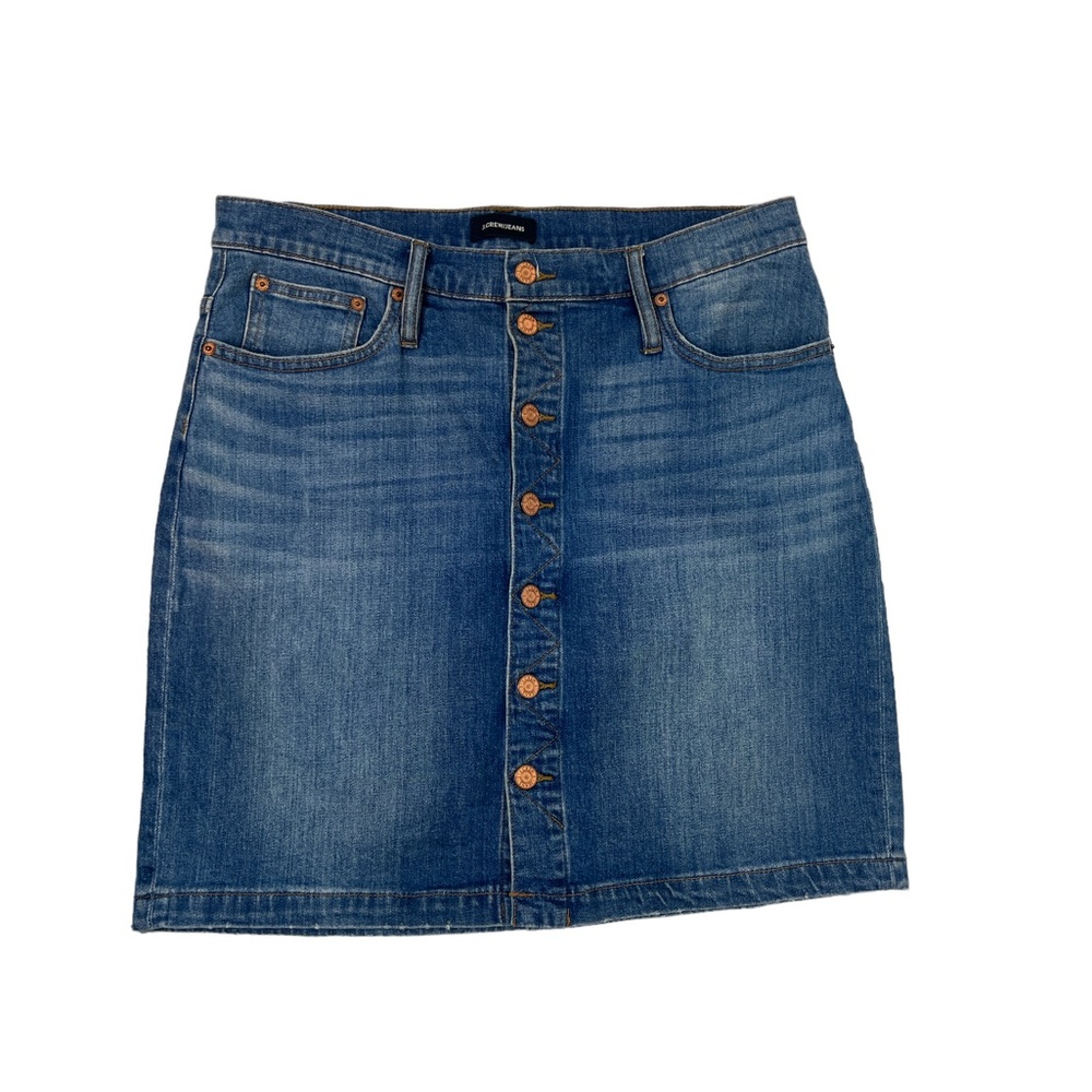 J crew blue button front‎ denim skirt size 31